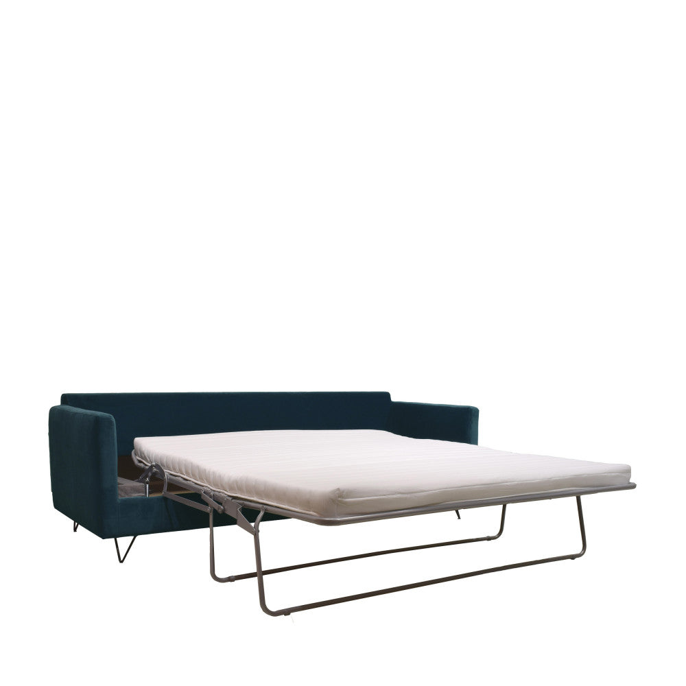 Villabon - Canapé Convertible 3 Places - Velours - Vert eucalyptus