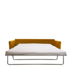 Villabon - 3-Seater Sofa Bed - Velvet, Black Hairpin Legs - Mustard Yellow