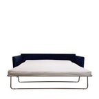 Villabon - Sofá cama de 3 plazas - Terciopelo, patas de horquilla negras - Azul marino