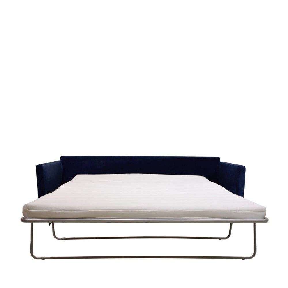 Villabon - Sofá cama de 3 plazas - Terciopelo, patas de horquilla negras - Azul marino