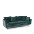 Villabon - Canapé Convertible 3 Places - Velours - Vert eucalyptus