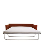 Villabon - Sofá cama de 3 plazas - Terciopelo, patas de horquilla negras - Óxido