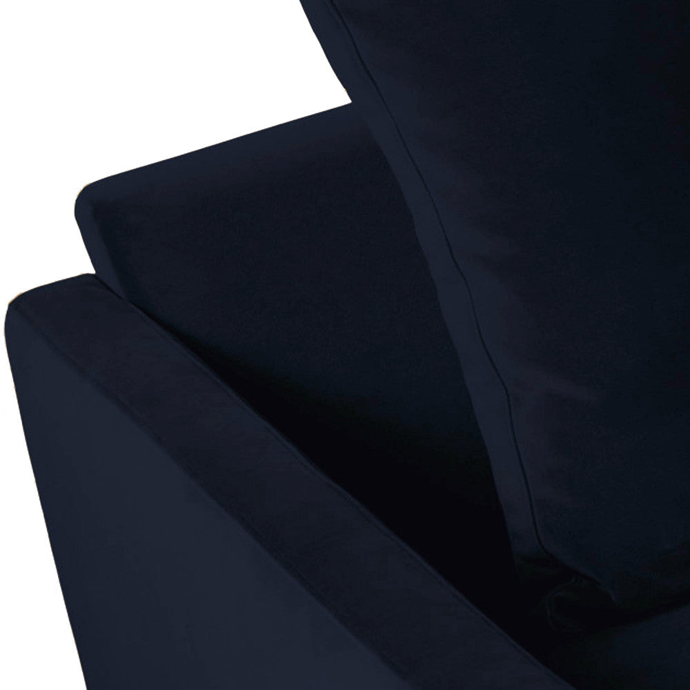 Villabon - Sofá cama de 3 plazas - Terciopelo, patas de horquilla negras - Azul marino
