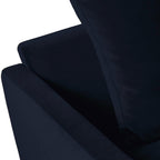 Villabon - Sofá cama de 3 plazas - Terciopelo, patas de horquilla negras - Azul marino