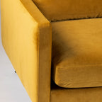 Villabon - 3-Seater Sofa Bed - Velvet, Black Hairpin Legs - Mustard Yellow