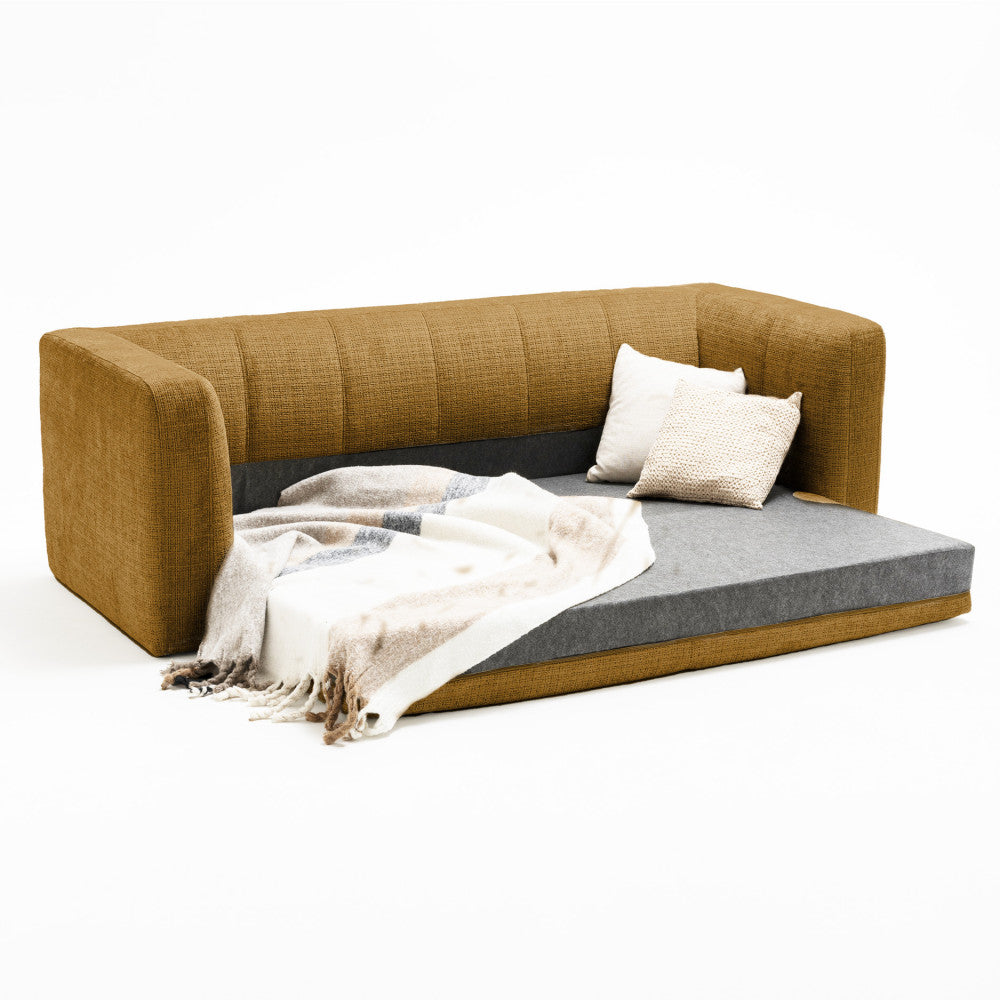 Danae - 4-Seater Sofa Bed - Chenille Fabric - Bronze