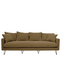 Villabon - Sofá convertible de 4 plazas - Tela, patas de horquilla negras - Caramelo jaspeado