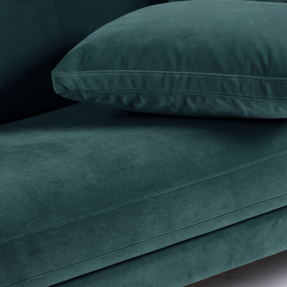 Villabon - 4-Seater Sofa Bed - Velvet, Black Hairpin Legs - Eucalyptus Green