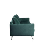 Villabon - 4-Seater Sofa Bed - Velvet, Black Hairpin Legs - Eucalyptus Green