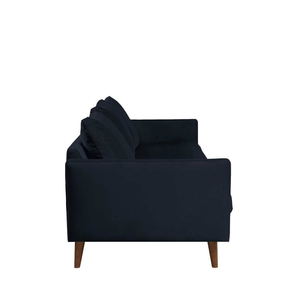 Villabon - Sofá cama de 4 plazas - Terciopelo - Azul marino