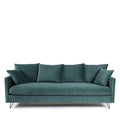 Villabon - 4-Seater Sofa Bed - Velvet, Black Hairpin Legs - Eucalyptus Green