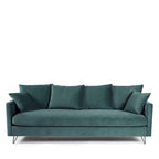 Villabon - 4-Seater Sofa Bed - Velvet, Black Hairpin Legs - Eucalyptus Green