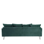 Villabon - 4-Seater Sofa Bed - Velvet, Black Hairpin Legs - Eucalyptus Green