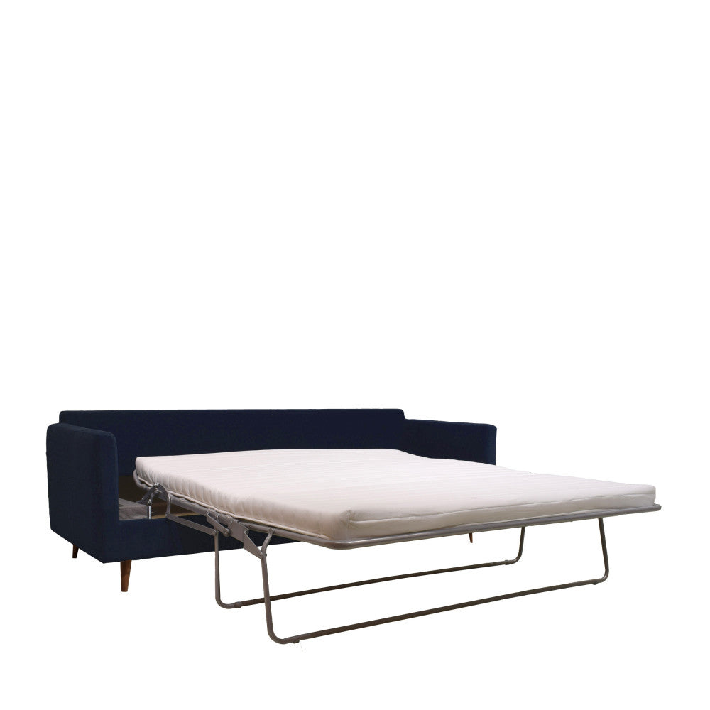 Villabon - Sofá cama de 4 plazas - Terciopelo - Azul marino