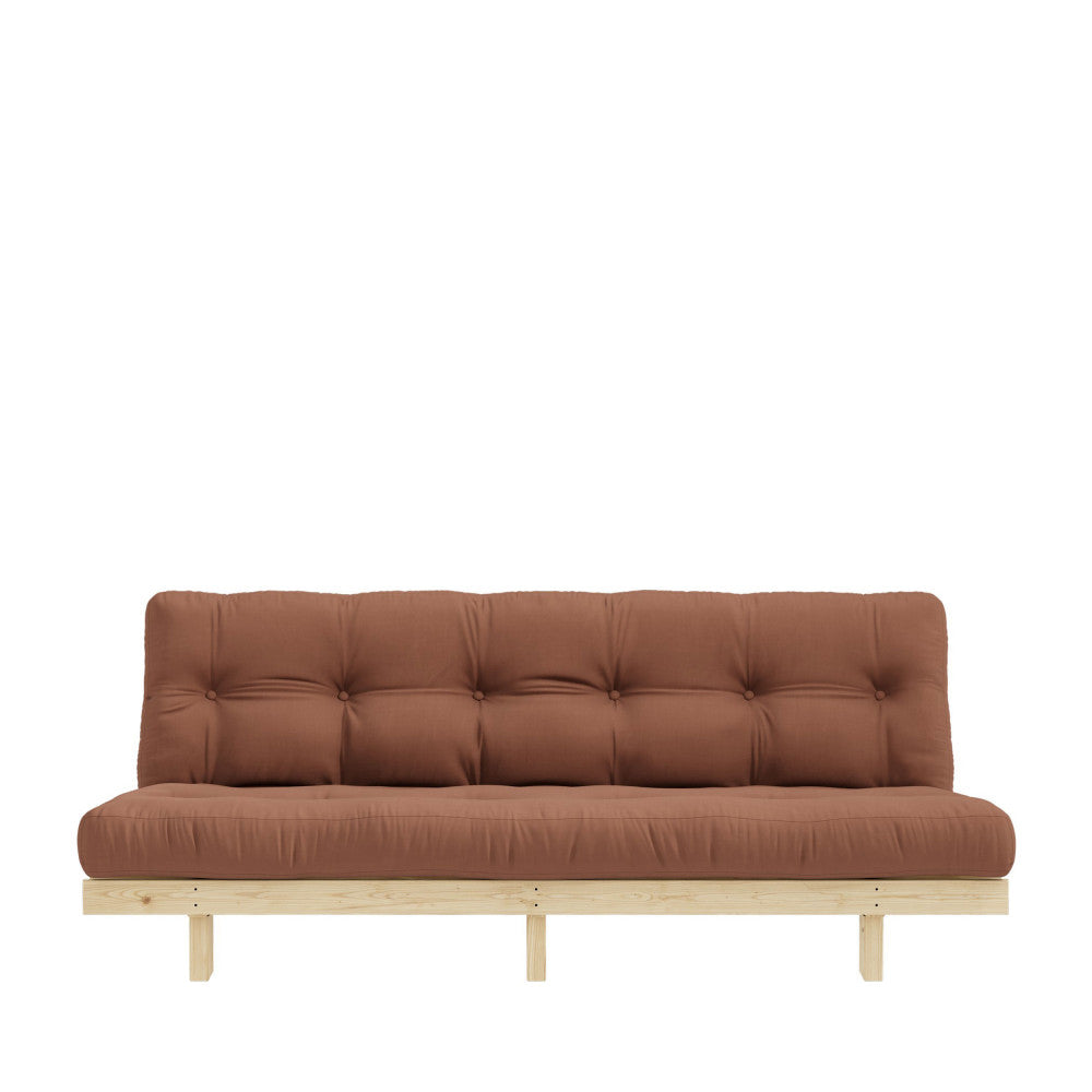 Lean - Sofa Bed - Natural Wood and Fabric - Clay Brown