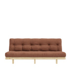 Lean - Sofa Bed - Natural Wood and Fabric - Clay Brown