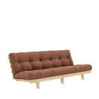 Lean - Sofa Bed - Natural Wood and Fabric - Clay Brown