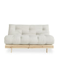 Roots - Canapé Convertible - Bois Naturel Et Tissu - Ecru