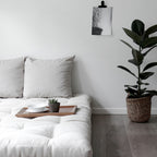 Roots - Canapé Convertible - Bois Naturel Et Tissu - Ecru