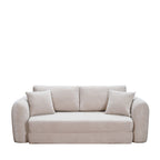 Lou - Sofá cama comprimido de 3 plazas - Tela - Beige