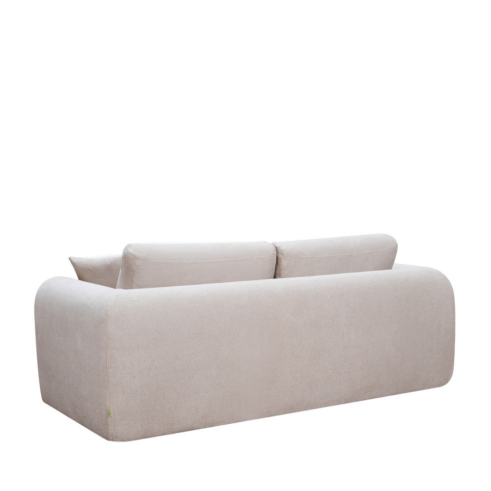 Lou - Sofá cama comprimido de 3 plazas - Tela - Beige