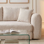 Lou - Sofá cama comprimido de 3 plazas - Tela - Beige
