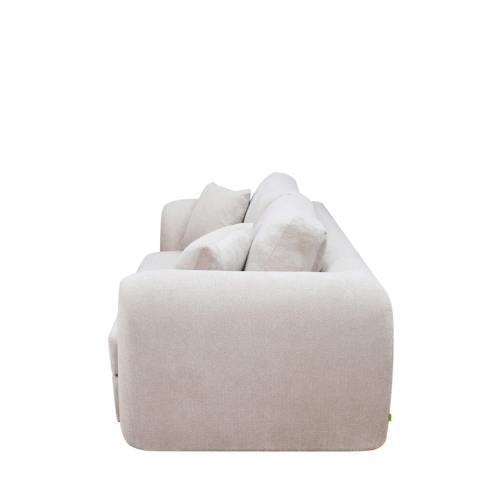 Lou - Sofá cama comprimido de 3 plazas - Tela - Beige