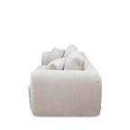 Lou - Sofá cama comprimido de 3 plazas - Tela - Beige