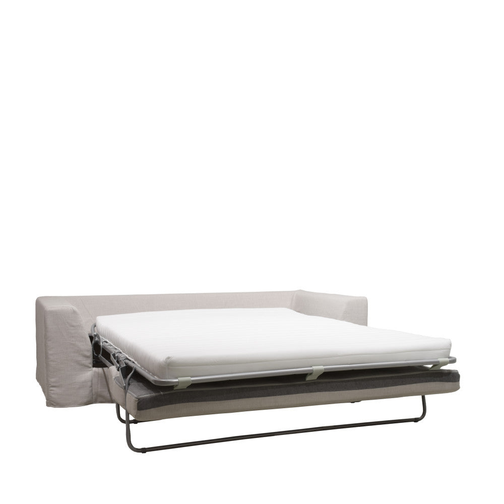 Amany - Sofá cama de 3 plazas totalmente desenfundable - Tela - Natural