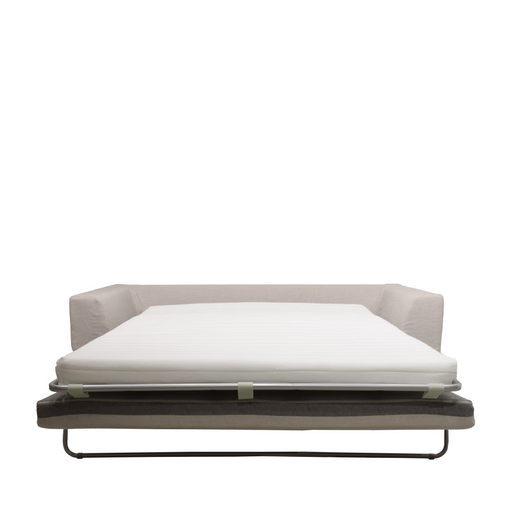 Amany - Sofá cama de 3 plazas totalmente desenfundable - Tela - Natural