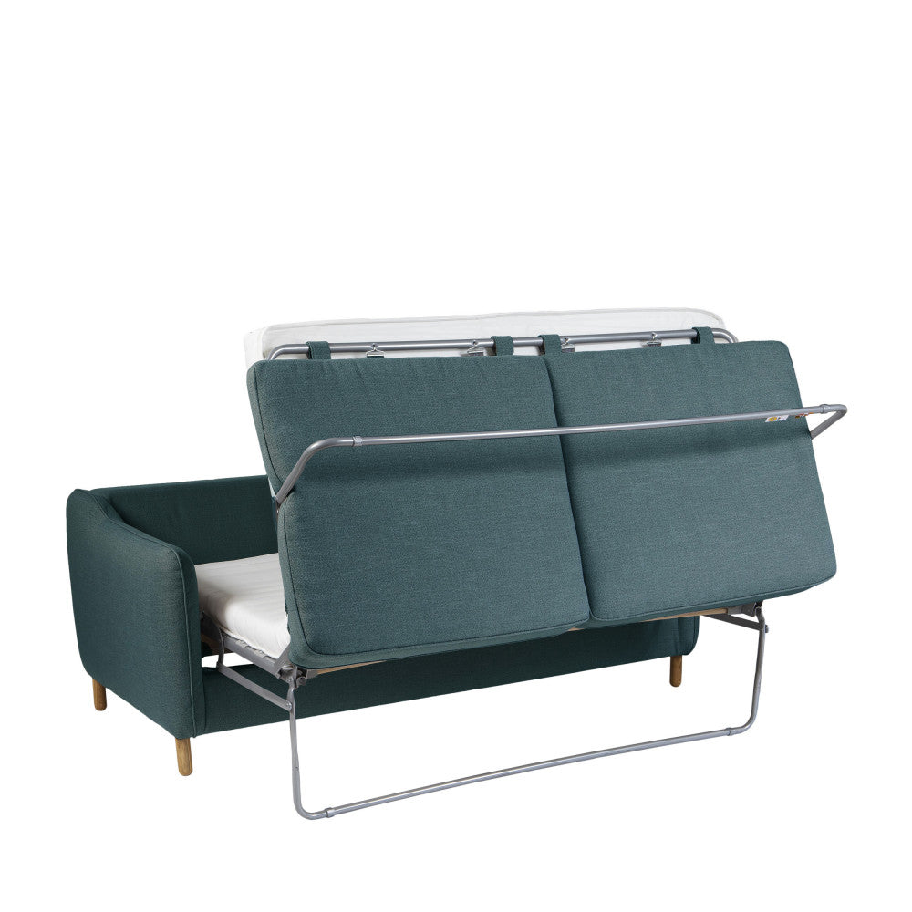 Vornay - 2-Seater Express Sofa Bed - Fabric - Petrol Blue