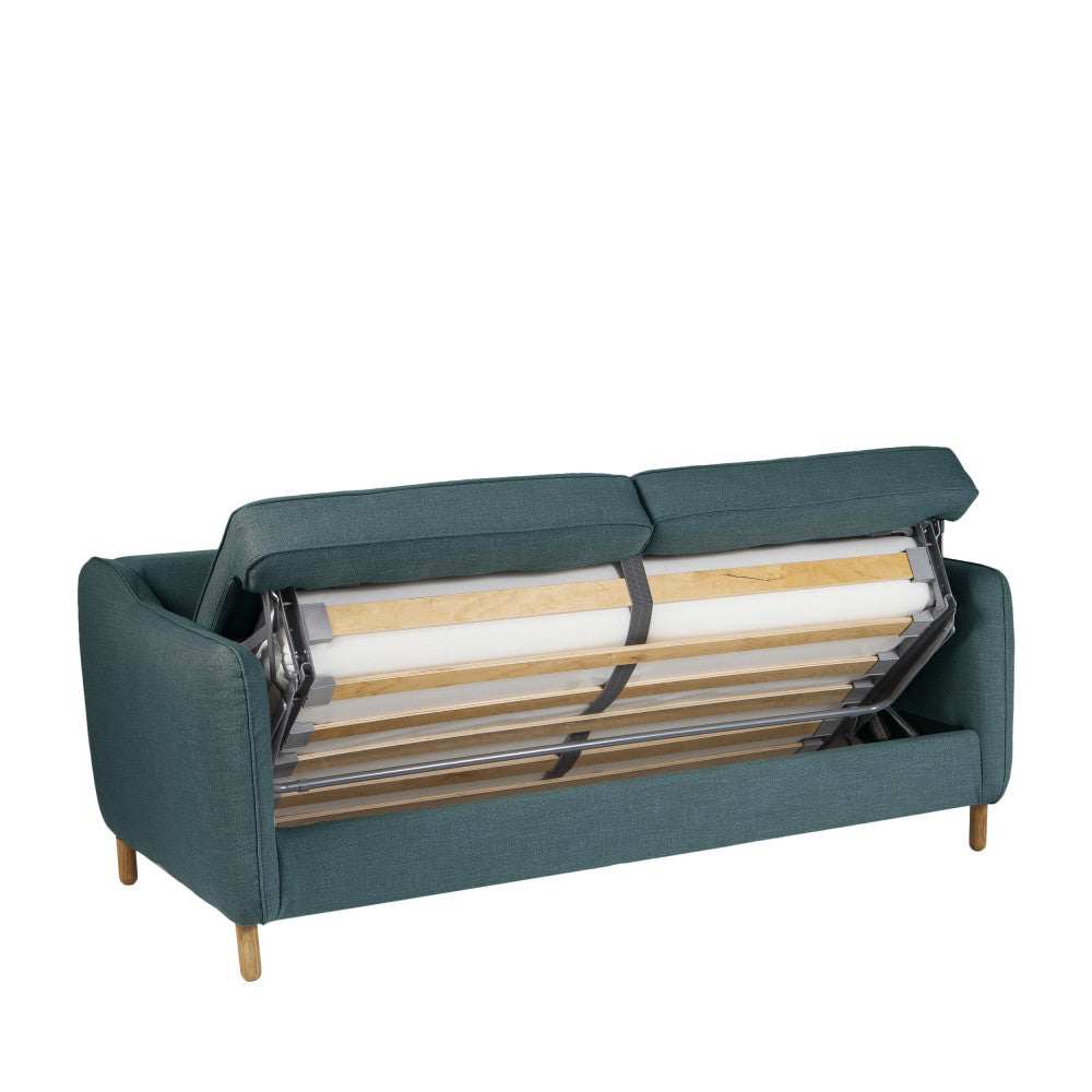 Vornay - 2-Seater Express Sofa Bed - Fabric - Petrol Blue