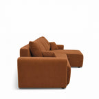 Pol - Reversible Convertible 4-Seater Corner Sofa - Corduroy - Rust