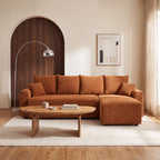 Pol - Reversible Convertible 4-Seater Corner Sofa - Corduroy - Rust