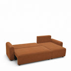 Pol - Reversible Convertible 4-Seater Corner Sofa - Corduroy - Rust