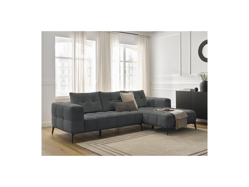 Canapé D'Angle Fixe - Anis - Tissu Texturé - Angle Droit