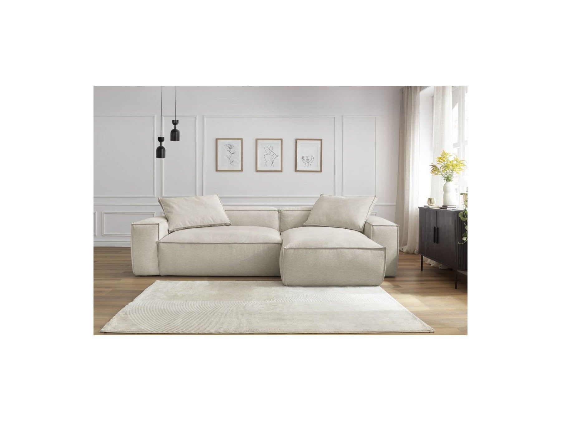 Reversible Corner Sofa Boheme Mottled Fabric