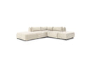 Jeanne - Modular Fixed Corner Sofa - Velvet Fabric With 2 Low Chairs, 1 Corner And 2 Poufs