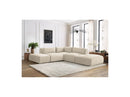 Jeanne - Modular Fixed Corner Sofa - Velvet Fabric With 2 Low Chairs, 1 Corner And 2 Poufs