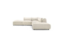 Jeanne - Modular Fixed Corner Sofa - Velvet Fabric With 2 Low Chairs, 1 Corner And 2 Poufs