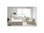 Megeve - Canapé D'Angle Fixe Modulable - Tissu Lisse Avec 1 Chauffeuse Et 1 Pouf - Angle Droit