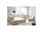 Megeve - Canapé D'Angle Fixe Modulable - Tissu Lisse Avec 1 Chauffeuse Et 1 Pouf - Angle Droit