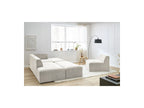 Canapé D'Angle Fixe Modulable - Megeve - Tissu Texturé - Avec 1 Chauffeuse Et 1 Pouf - Angle Droit