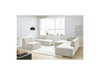 Canapé D'Angle Fixe Modulable - Megeve - Tissu Texturé - Avec 1 Chauffeuse Et 1 Pouf - Angle Gauche