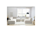 Canapé D'Angle Fixe Modulable - Megeve - Tissu Texturé - Avec 1 Chauffeuse Et 1 Pouf - Angle Droit