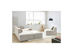 Canapé D'Angle Fixe Modulable - Megeve - Tissu Texturé - Avec 1 Chauffeuse Et 1 Pouf - Angle Droit