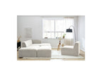 Canapé D'Angle Fixe Modulable - Megeve - Tissu Texturé - Avec 1 Chauffeuse Et 1 Pouf - Angle Droit