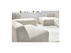 Canapé D'Angle Fixe Modulable - Megeve - Tissu Texturé - Avec 1 Chauffeuse Et 1 Pouf - Angle Gauche