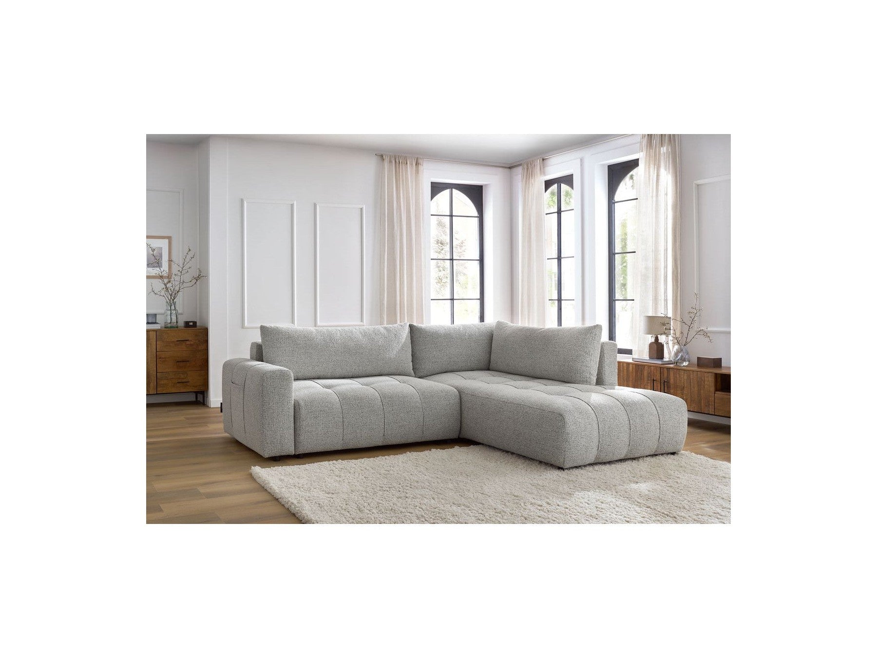 L-Shaped Corner Sofa Convertible with Storage Arsene - Right-Hand Corner