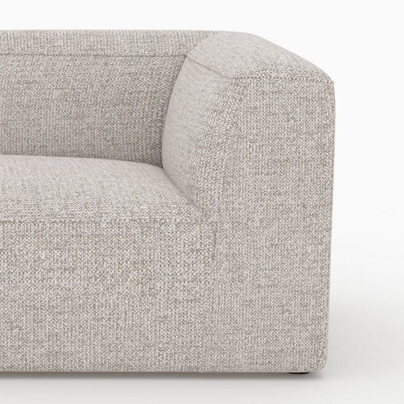 Canapé d'angle gauche modulable Hestia en tissu beige 4 places